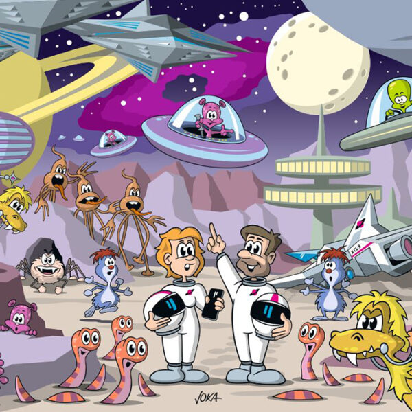 Comic Cartoon szene Alienwelt