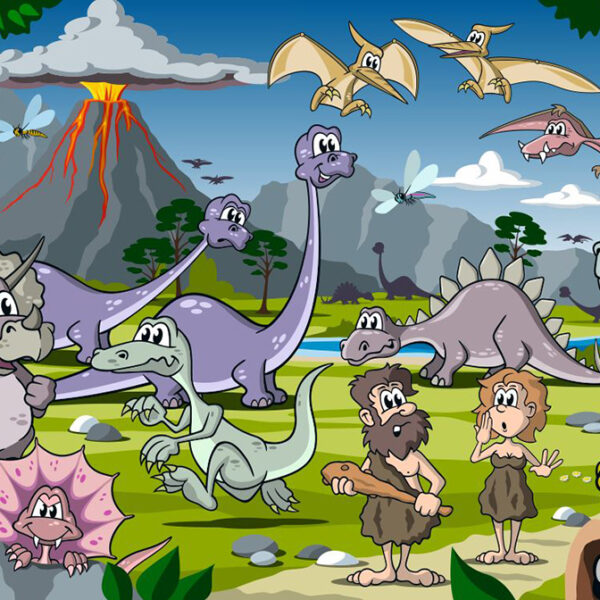 Comic Cartoon szene Dinowelt