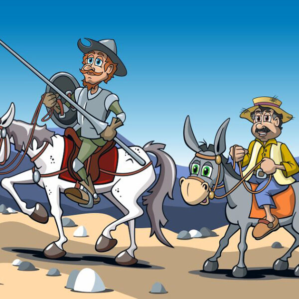 Comic Cartoon szene Don Quichotte