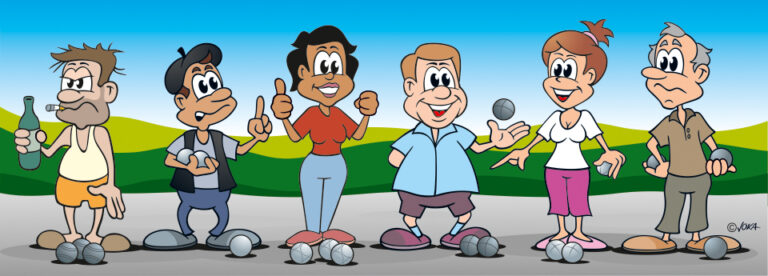 team pétanque boule cartoon