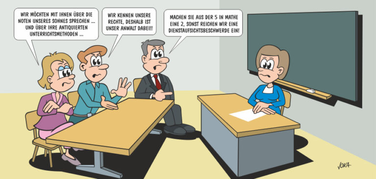 cartoon Personalbüro - Elternsprechstunde