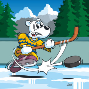 cartoon hockey icebear