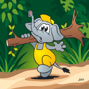 cartoon hard working