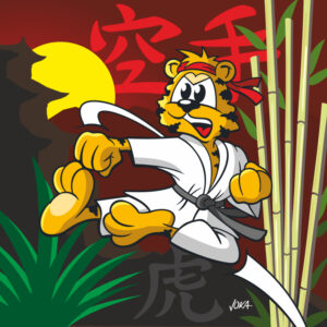 cartoon karate tiger
