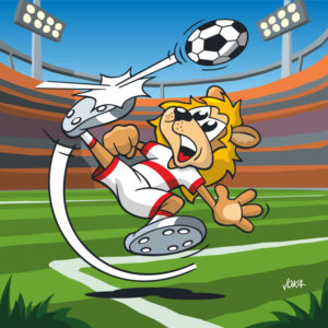cartoon soccer lion