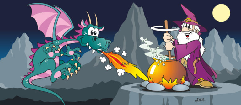 comicszene drache und zauberer